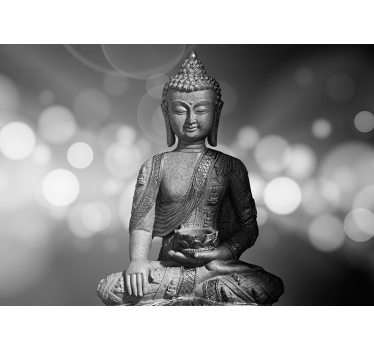 Papier peint zen Bouddha noir et blanc - TenStickers