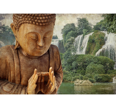 Papier peint zen paysage bouddha au bord de l'eau - TenStickers