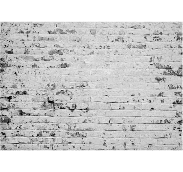 Papier peint salon imitation briques blanches usées - TenStickers