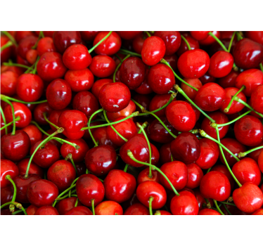 Tapisserie fleur grappes de cerises mûres - TenStickers