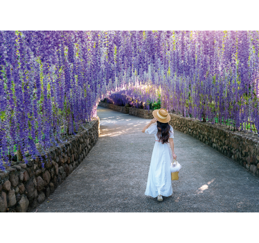 Tapisserie fleur chemin de fleurs de glycine - TenStickers