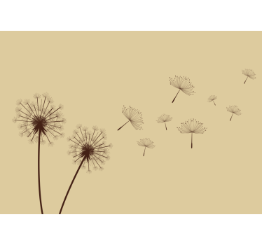 Tapisserie fleur graines de pissenlit volantes - TenStickers