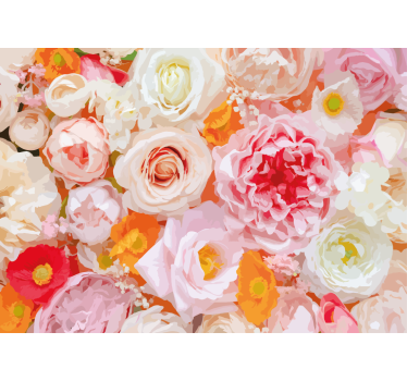Tapisserie fleur arrangement floral délicat - TenStickers