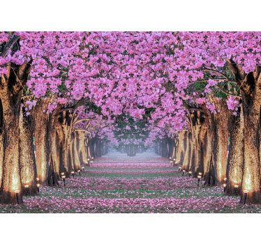 Tapisserie fleur sentier de fleurs de cerisier - TenStickers