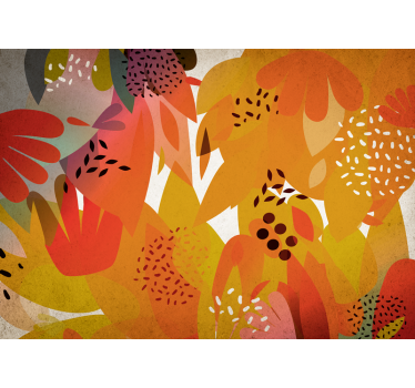 Tapisserie autres fleurs motifs de feuilles vibrants - TenStickers