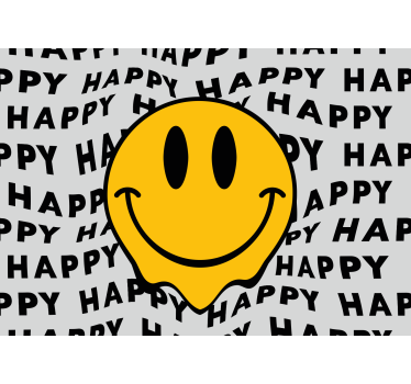 Papier peint design vintage Grand visage souriant - TenStickers