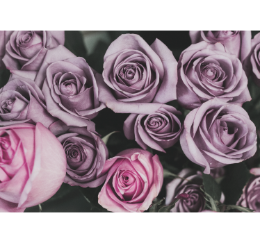 Tapisserie fleur bouquet de roses lavande - TenStickers