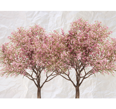 Papier peint chambre ado fleur arbres roses en fleurs - TenStickers