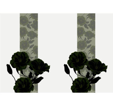 Tapisserie fleur fleurs noires Élégantes - TenStickers