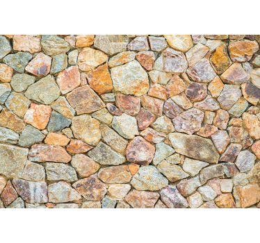 Tapisserie panoramique motif imitation pierres - TenStickers