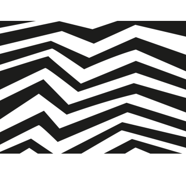 Tapisserie panoramique rayures en zig zag noires et blanches - TenStickers