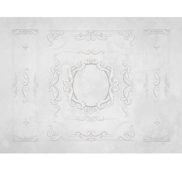 Papier peint panoramique style baroque gris - TenStickers