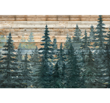 Tapisserie salon forêt de pins sereine - TenStickers