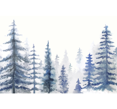 Papier peint panoramique forêt brumeuse - TenStickers