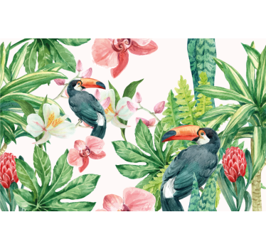 Papier peint panoramique tropical coloré - TenStickers