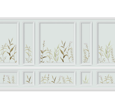 Tapisserie murale vintage moulage avec motif plantes - TenStickers