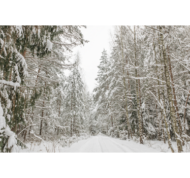 Tapisserie murale forêt jour d'hiver - TenStickers