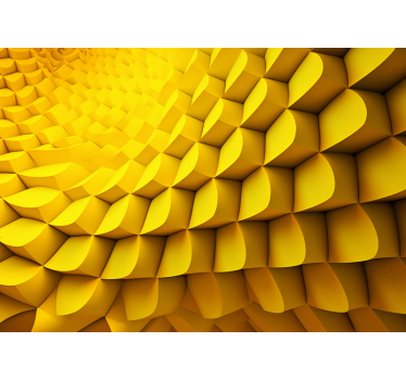 Papier peint 3d géométrie futuriste jaune - TenStickers