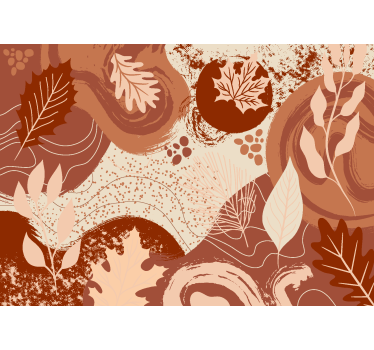 Papier peint panoramique terracotta plantes et fleurs - TenStickers