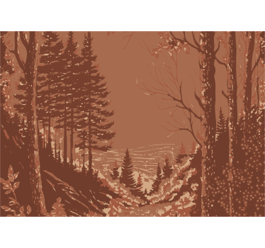 Papier peint panoramique terracotta nature abstraite - TenStickers