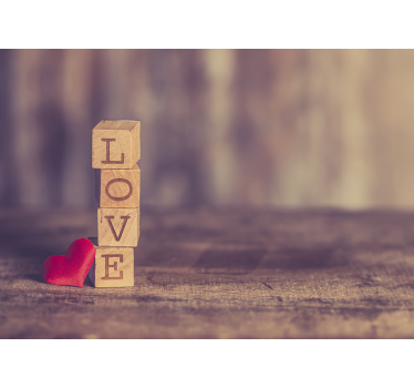 Tapisserie murale avec texte d'amour en bois - TenStickers