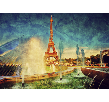 stickers photo paris ville de nuit - TenStickers