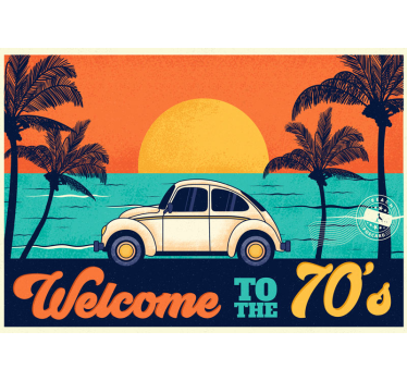 Papier peint design vintage Bienvenue dans les années 70 - TenStickers