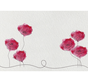 Tapisserie coquelicots fleurs de coquelicot délicates - TenStickers