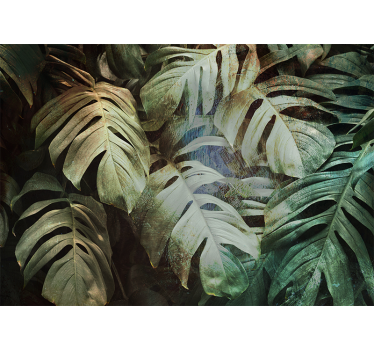 Papier peint panoramique feuilles vertes tropicales - TenStickers