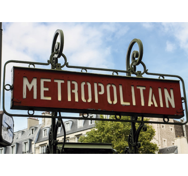 Papier peint photo entrée du métro parisien - TenStickers