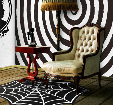 Tapisserie panoramique spirale noire et blanche - TenStickers