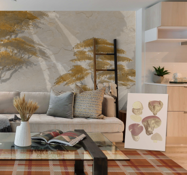 Tapisserie salon silhouettes d'arbres gracieuses - TenStickers