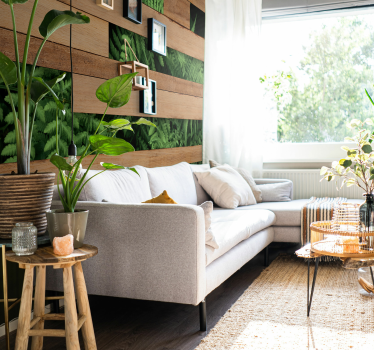 Tapisserie murale marbre mur de plantes - TenStickers