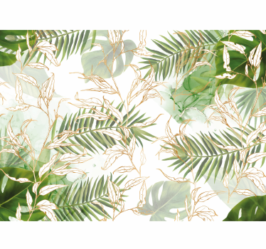 Papier peint salon feuilles de palmier - TenStickers
