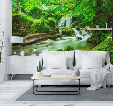 Papier peint cascade cascade dans la jungle - TenStickers