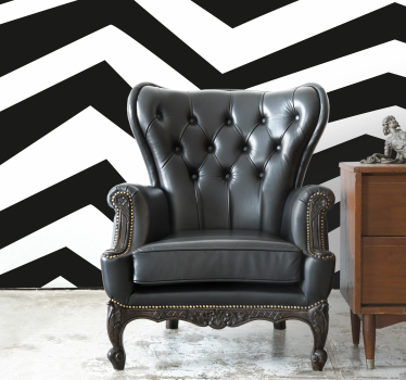 Tapisserie panoramique rayures en zig zag noires et blanches - TenStickers