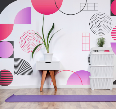 Papier peint salon cercles de couleurs - TenStickers