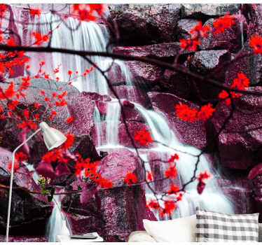 Tapisserie murale cascade naturelle en forêt - TenStickers