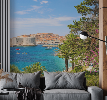 Tapisserie murale vue sur Split en Croatie - TenStickers