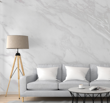 Tapisserie murale esthétique en marbre blanc - TenStickers