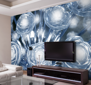 Papier peint mural fleur en cristal - TenStickers