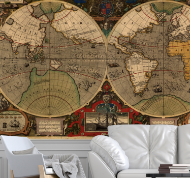 Papier peint mural mappemonde Politique vintage - TenStickers