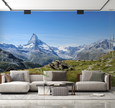 Tapisserie murale montagne des alpes - TenStickers