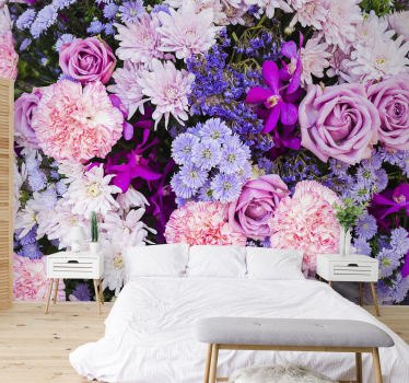 Tapisserie murale chambre photo floral - TenStickers