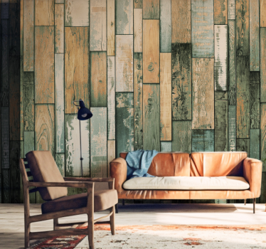 Tapisserie murale  planches de bois - TenStickers