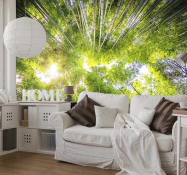 Papier peint forêt paysage jardin oriental - TenStickers
