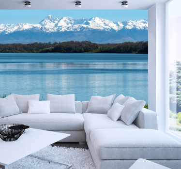 Papier peint montagne avec lac dans les Pyrénées - TenStickers