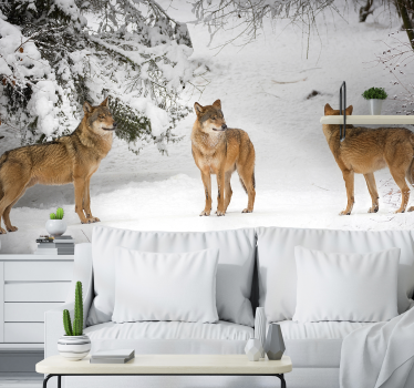 Papier peint photo loups dans les montagnes - TenStickers
