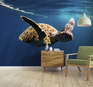 Papier peint photo Tortue sous la mer - TenStickers