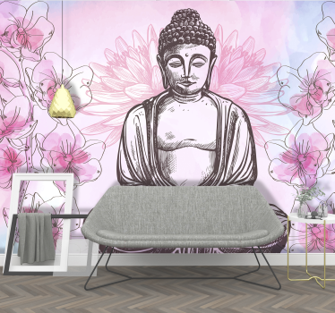 Photo murale zen Bouddha et Orchidées - TenStickers
